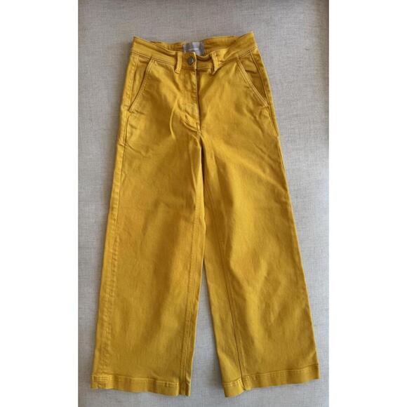 Everlane Wide Leg Crop Jeans Golden Yellow High Rise Size 00 - Picture 5 of 7